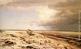 Famous Beach Paintings - Deserted Boat on a Beach